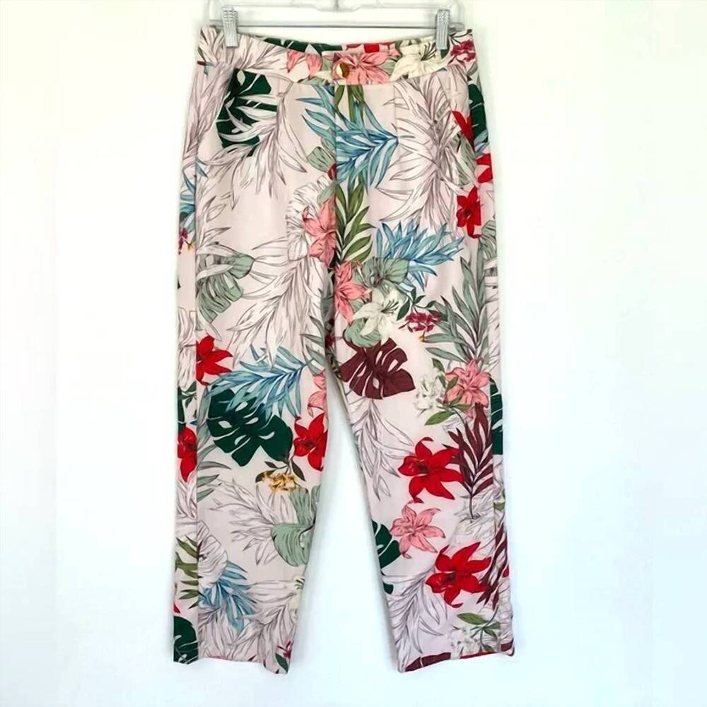 NEW L'ATISTE floral lightweight pants in multi